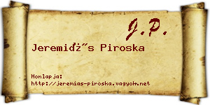 Jeremiás Piroska névjegykártya