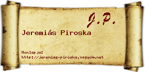 Jeremiás Piroska névjegykártya